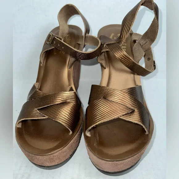 KORK-EASE Tamara Metallic Bronze Wedge Sandal COMFORTABLE! - Picture 7 of 12